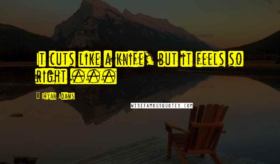 Bryan Adams Quotes: It cuts like a knife, but it feels so right ...