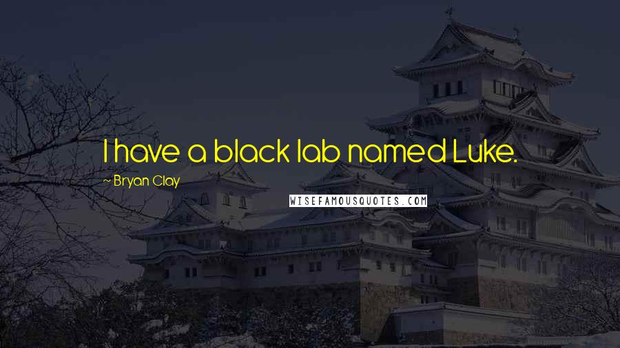 Bryan Clay Quotes: I have a black lab named Luke.