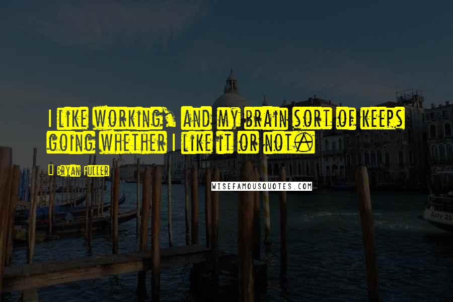 Bryan Fuller Quotes: I like working, and my brain sort of keeps going whether I like it or not.