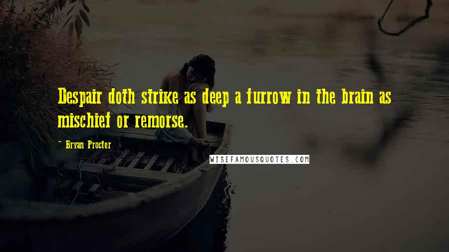 Bryan Procter Quotes: Despair doth strike as deep a furrow in the brain as mischief or remorse.