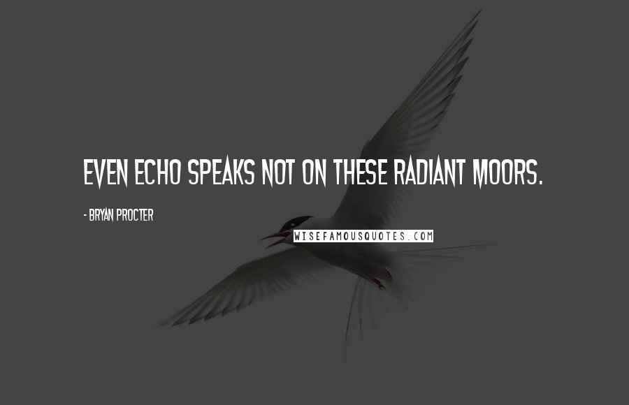 Bryan Procter Quotes: Even Echo speaks not on these radiant moors.