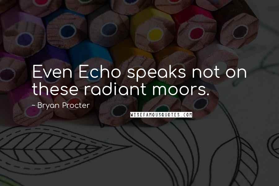 Bryan Procter Quotes: Even Echo speaks not on these radiant moors.