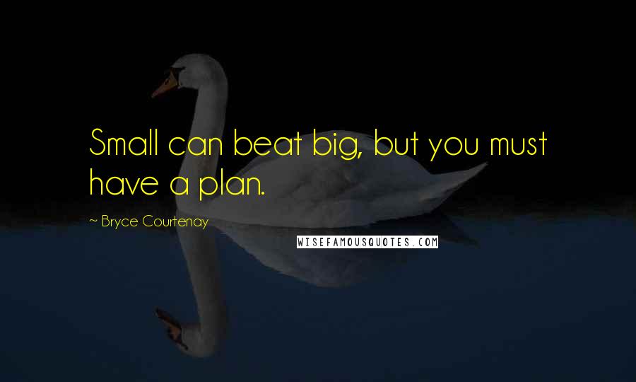 Bryce Courtenay Quotes: Small can beat big, but you must have a plan.