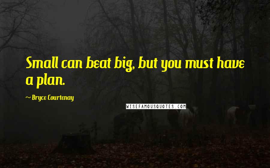 Bryce Courtenay Quotes: Small can beat big, but you must have a plan.