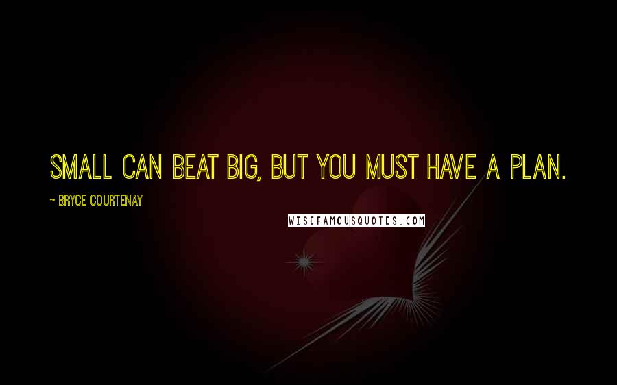 Bryce Courtenay Quotes: Small can beat big, but you must have a plan.