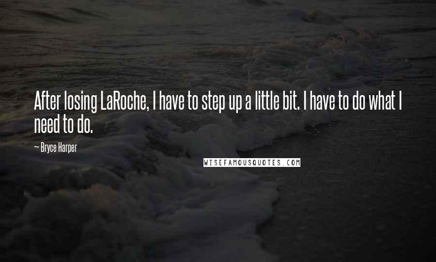 Bryce Harper Quotes: After losing LaRoche, I have to step up a little bit. I have to do what I need to do.