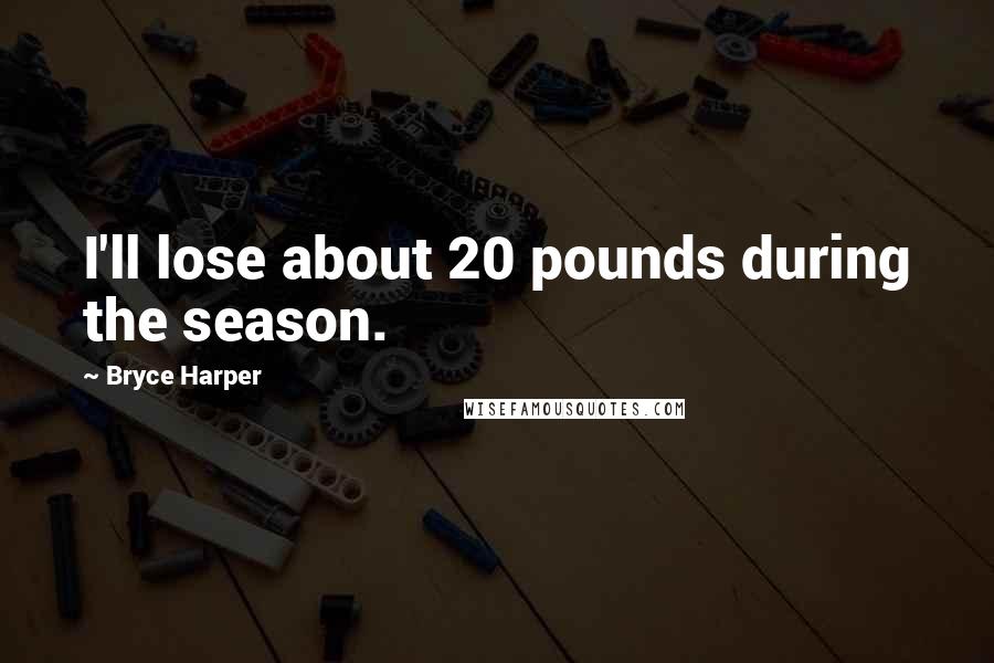 Bryce Harper Quotes: I'll lose about 20 pounds during the season.