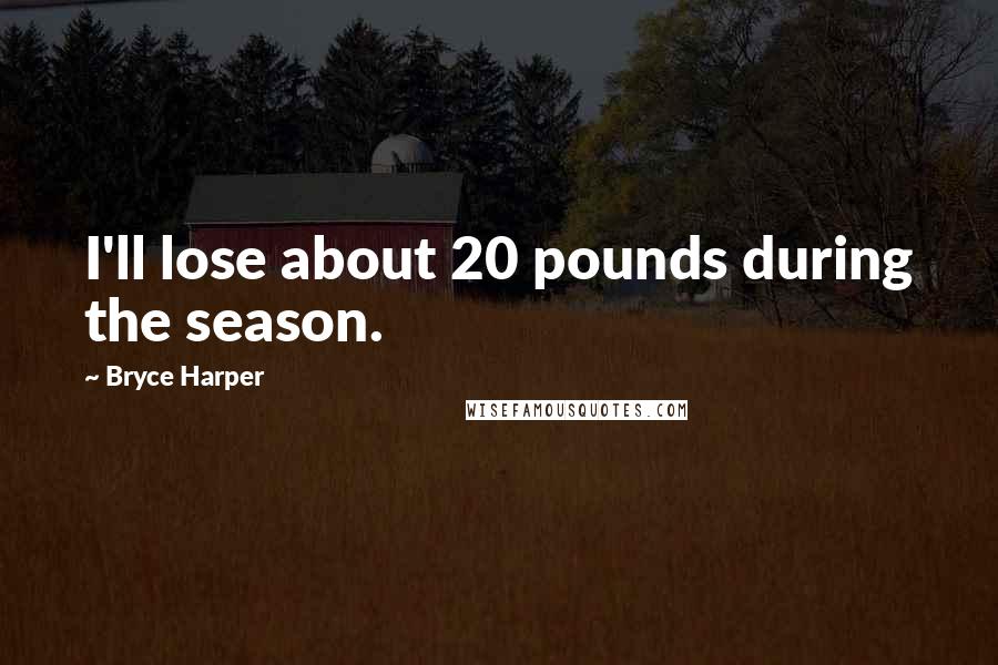 Bryce Harper Quotes: I'll lose about 20 pounds during the season.