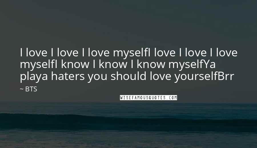 BTS Quotes: I love I love I love myselfI love I love I love myselfI know I know I know myselfYa playa haters you should love yourselfBrr
