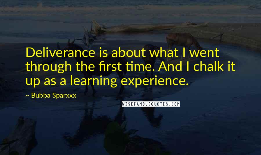 Bubba Sparxxx Quotes: Deliverance is about what I went through the first time. And I chalk it up as a learning experience.