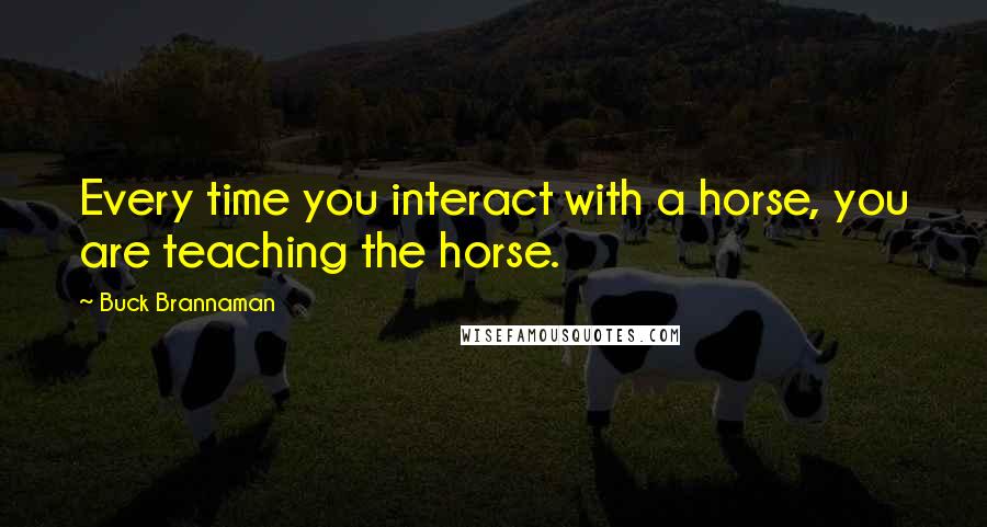 Buck Brannaman Quotes: Every time you interact with a horse, you are teaching the horse.