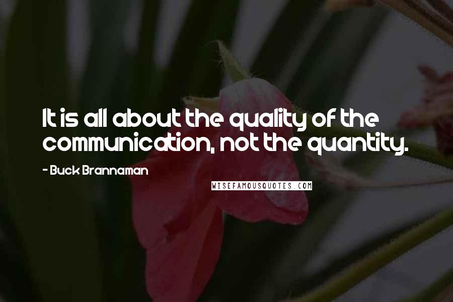 Buck Brannaman Quotes: It is all about the quality of the communication, not the quantity.