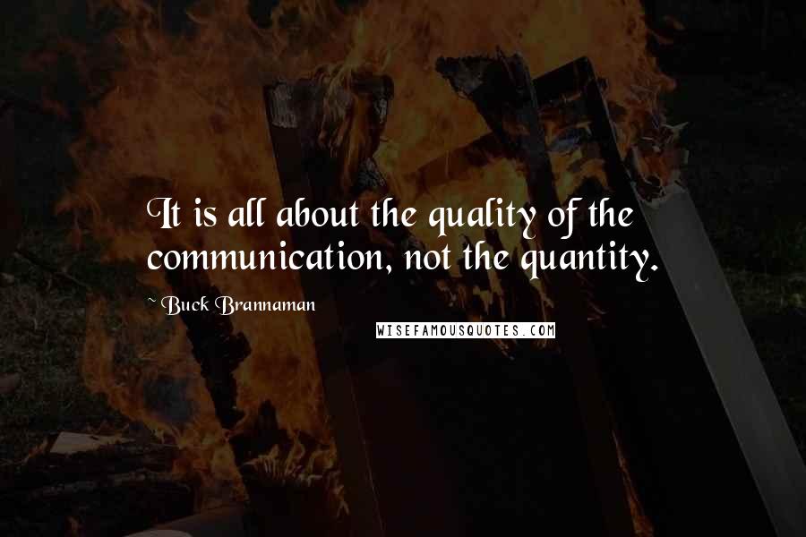 Buck Brannaman Quotes: It is all about the quality of the communication, not the quantity.