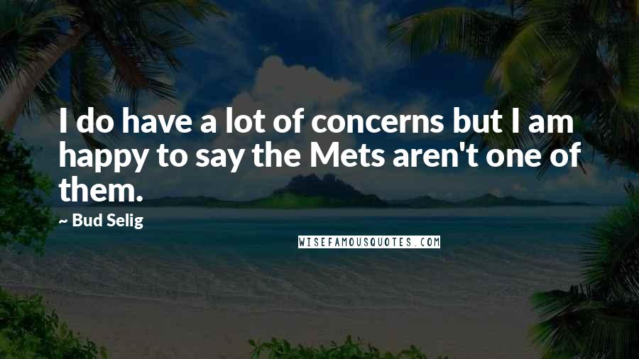 Bud Selig Quotes: I do have a lot of concerns but I am happy to say the Mets aren't one of them.