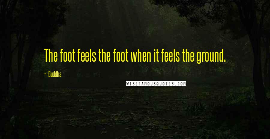 Buddha Quotes: The foot feels the foot when it feels the ground.