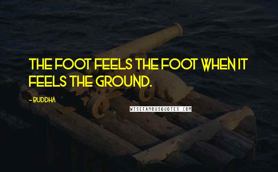Buddha Quotes: The foot feels the foot when it feels the ground.