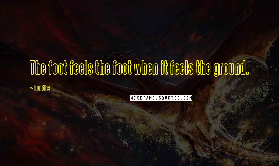 Buddha Quotes: The foot feels the foot when it feels the ground.