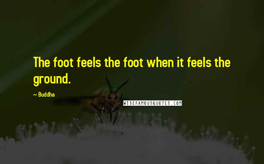 Buddha Quotes: The foot feels the foot when it feels the ground.
