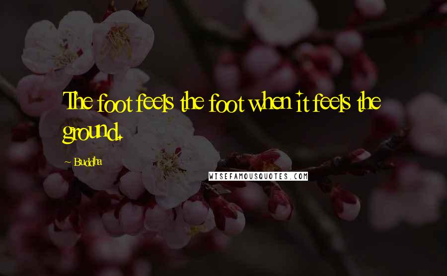 Buddha Quotes: The foot feels the foot when it feels the ground.