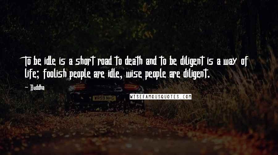 Buddha Quotes: To be idle is a short road to death and to be diligent is a way of life; foolish people are idle, wise people are diligent.