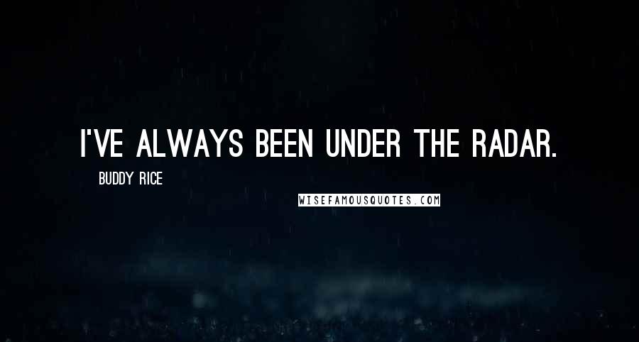 Buddy Rice Quotes: I've always been under the radar.