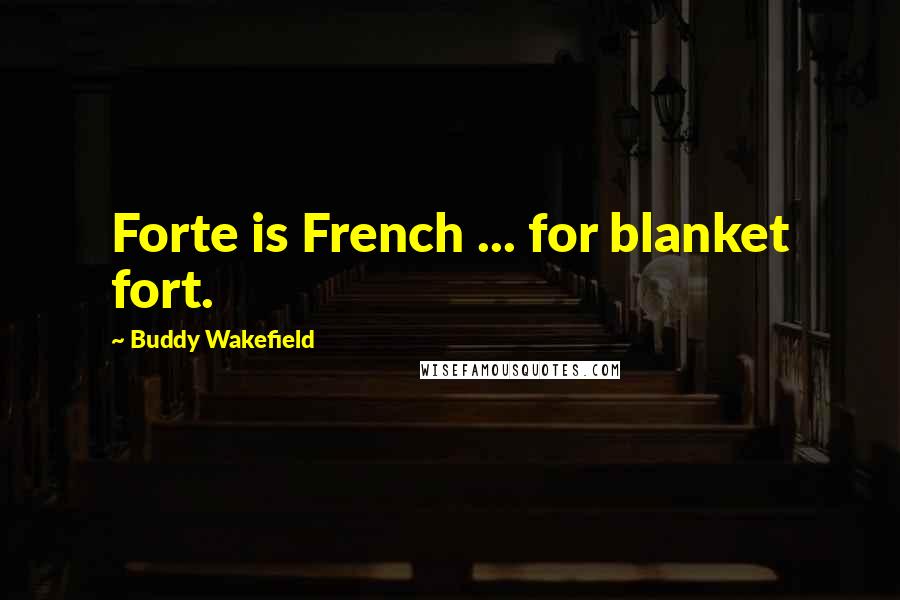 Buddy Wakefield Quotes: Forte is French ... for blanket fort.