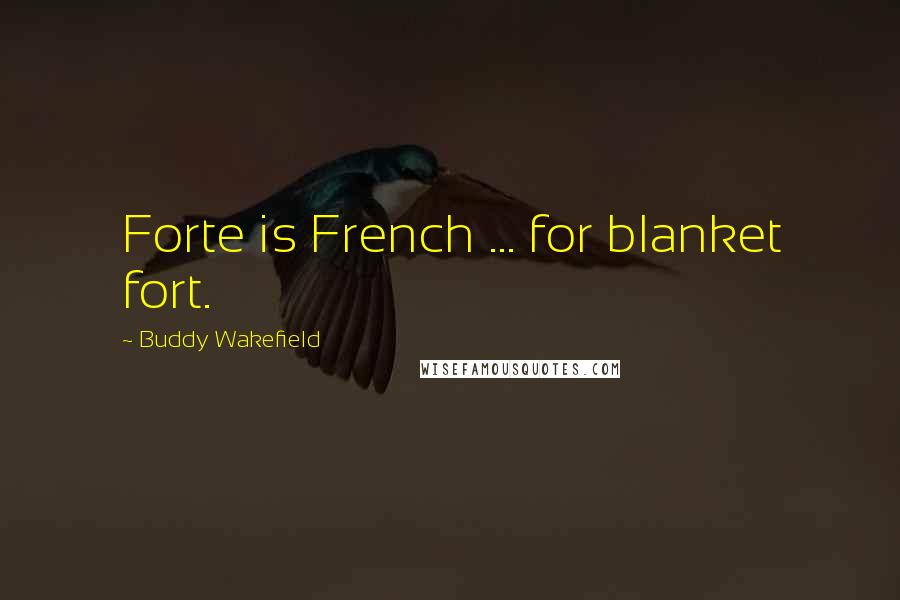 Buddy Wakefield Quotes: Forte is French ... for blanket fort.