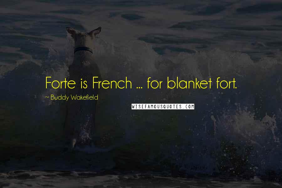 Buddy Wakefield Quotes: Forte is French ... for blanket fort.