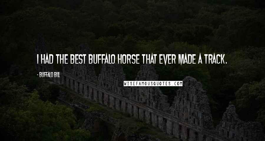 Buffalo Bill Quotes: I had the best buffalo horse that ever made a track.