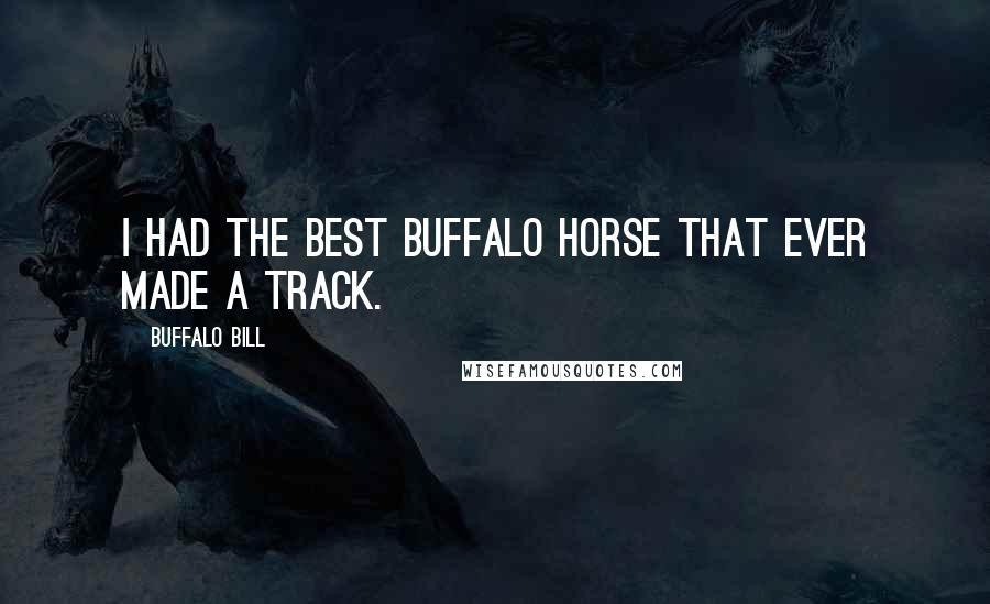 Buffalo Bill Quotes: I had the best buffalo horse that ever made a track.