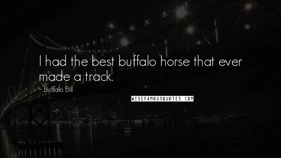 Buffalo Bill Quotes: I had the best buffalo horse that ever made a track.