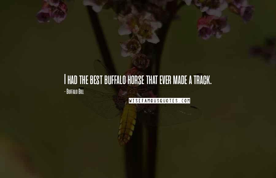 Buffalo Bill Quotes: I had the best buffalo horse that ever made a track.