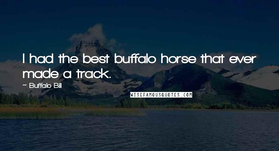 Buffalo Bill Quotes: I had the best buffalo horse that ever made a track.