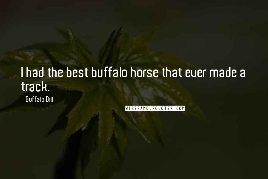 Buffalo Bill Quotes: I had the best buffalo horse that ever made a track.