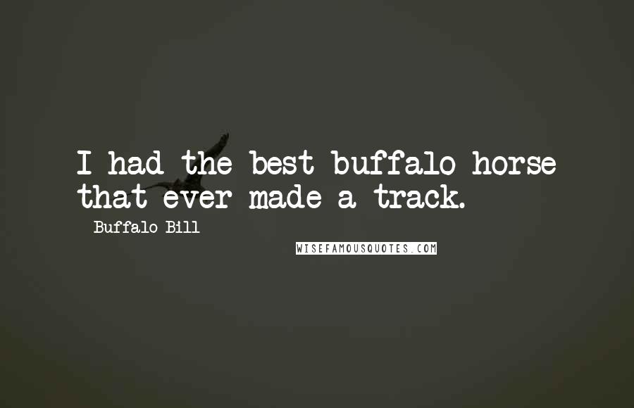 Buffalo Bill Quotes: I had the best buffalo horse that ever made a track.