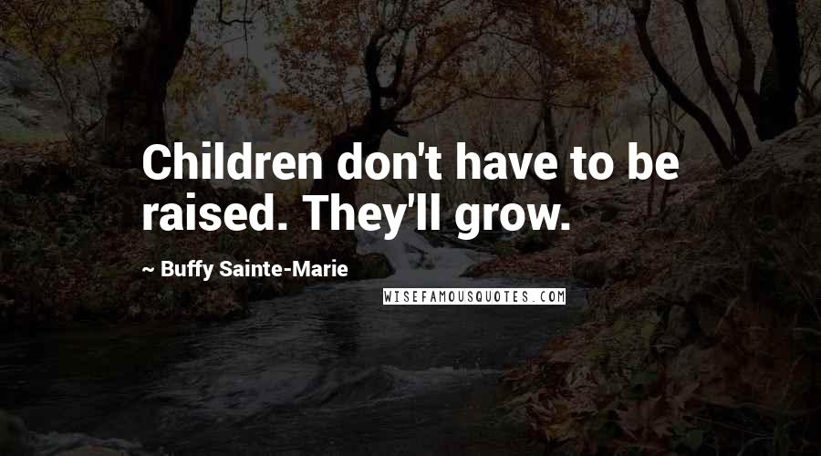 Buffy Sainte-Marie Quotes: Children don't have to be raised. They'll grow.