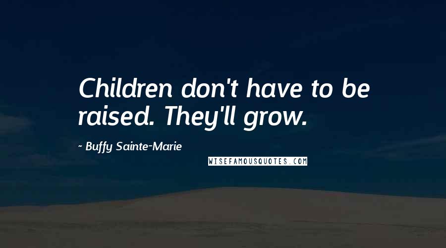 Buffy Sainte-Marie Quotes: Children don't have to be raised. They'll grow.