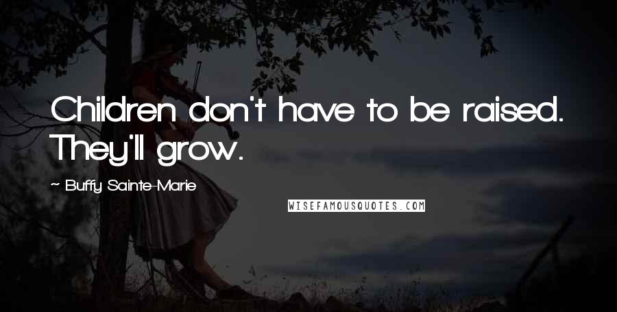 Buffy Sainte-Marie Quotes: Children don't have to be raised. They'll grow.