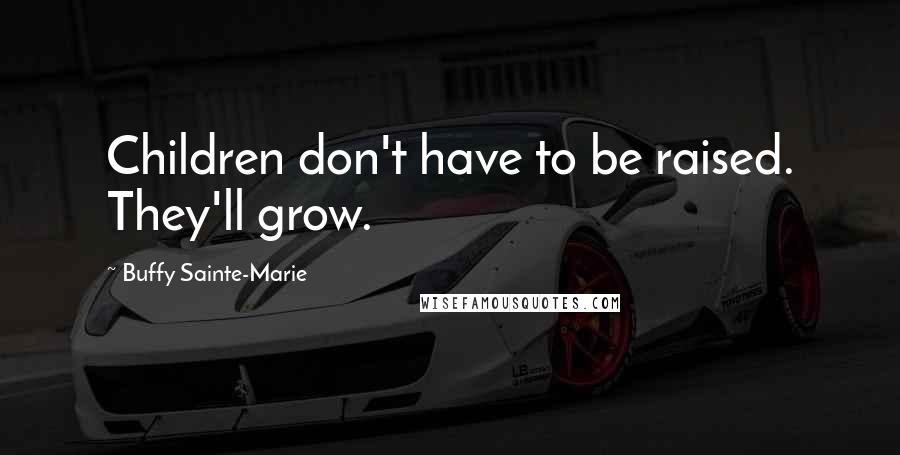 Buffy Sainte-Marie Quotes: Children don't have to be raised. They'll grow.