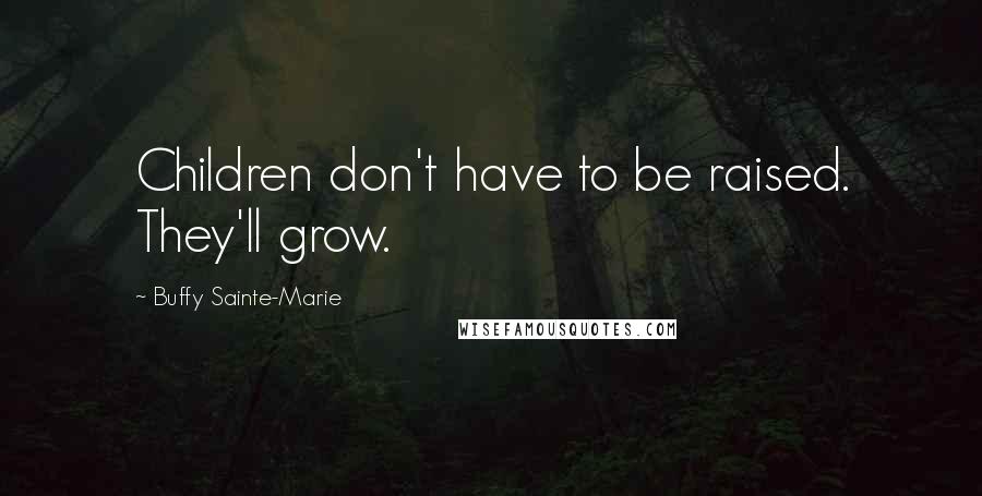 Buffy Sainte-Marie Quotes: Children don't have to be raised. They'll grow.