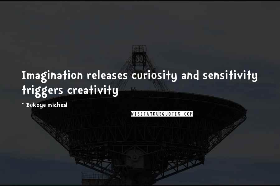Bukoye Micheal Quotes: Imagination releases curiosity and sensitivity triggers creativity