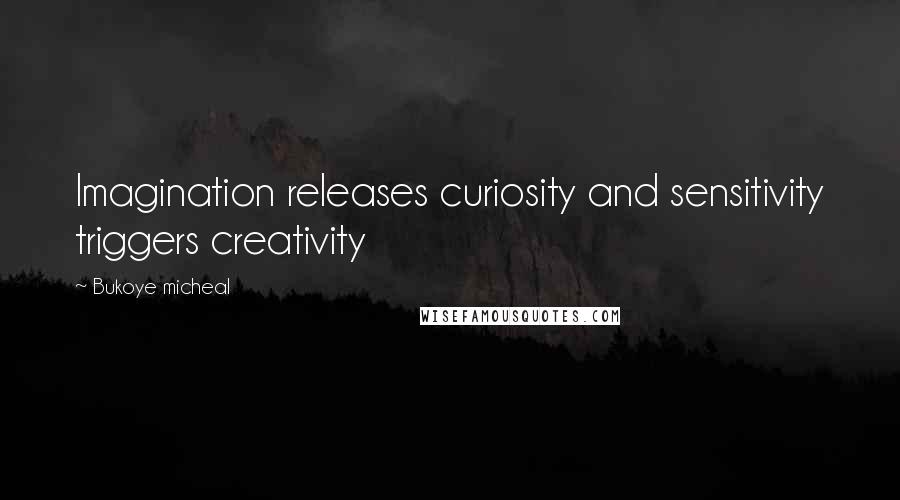 Bukoye Micheal Quotes: Imagination releases curiosity and sensitivity triggers creativity