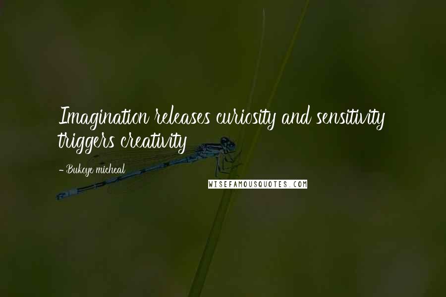 Bukoye Micheal Quotes: Imagination releases curiosity and sensitivity triggers creativity