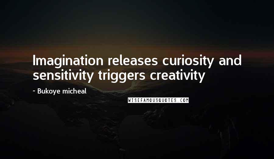 Bukoye Micheal Quotes: Imagination releases curiosity and sensitivity triggers creativity