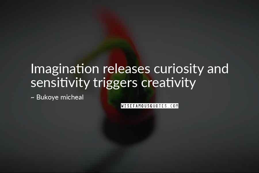 Bukoye Micheal Quotes: Imagination releases curiosity and sensitivity triggers creativity