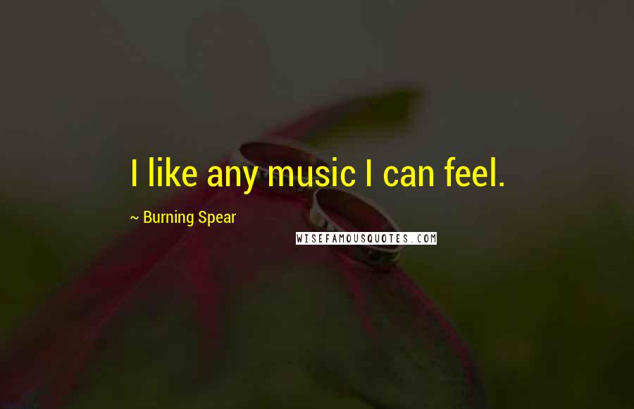 Burning Spear Quotes: I like any music I can feel.