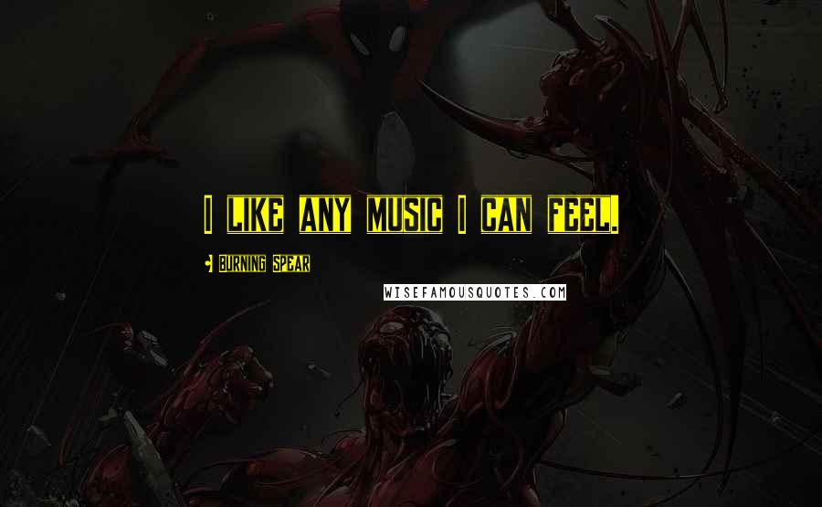 Burning Spear Quotes: I like any music I can feel.