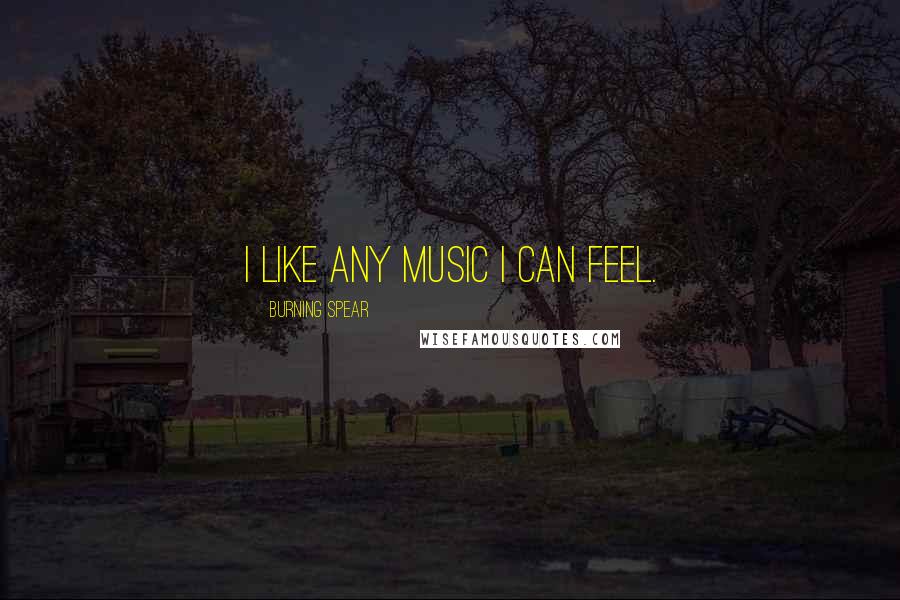 Burning Spear Quotes: I like any music I can feel.
