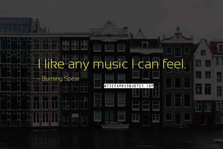 Burning Spear Quotes: I like any music I can feel.