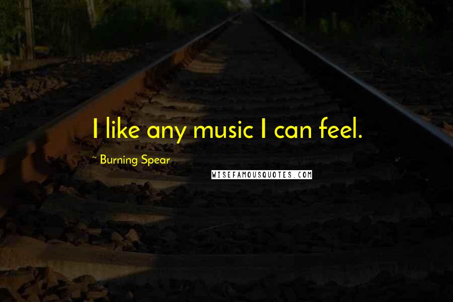 Burning Spear Quotes: I like any music I can feel.